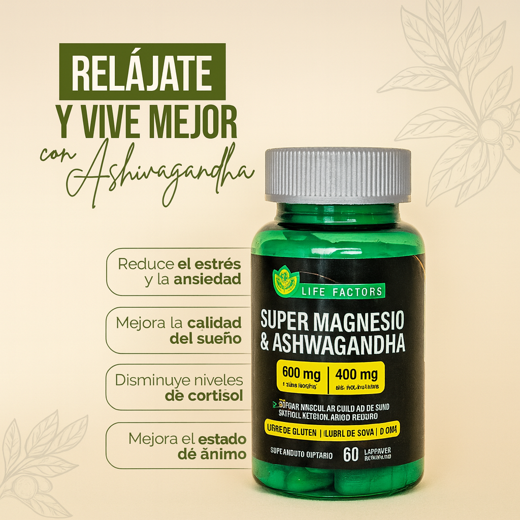 SUPER MAGNESIO Y ASHWAGANDHA - PREMIUM